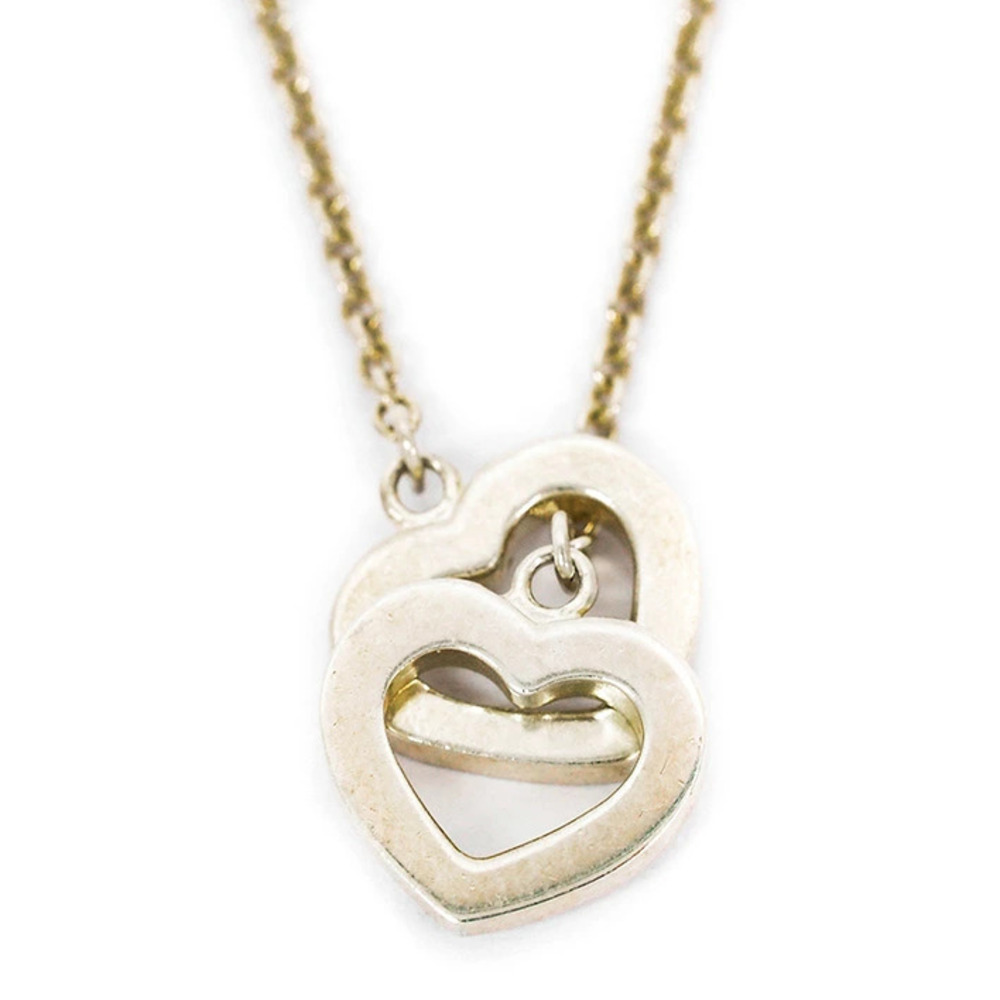 Tiffany Co Heart Motif Y Silver Necklace